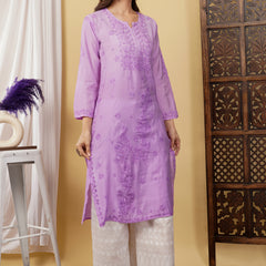CHANDERI KURTI WITH HEAVY WORK WITH FREE GIFT 💝  INSIDE