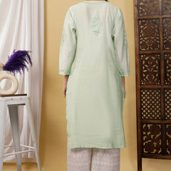 CHANDERI KURTI WITH HEAVY WORK WITH FREE GIFT 💝  INSIDE