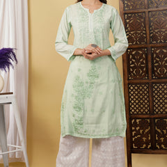 CHANDERI KURTI WITH HEAVY WORK WITH FREE GIFT 💝  INSIDE