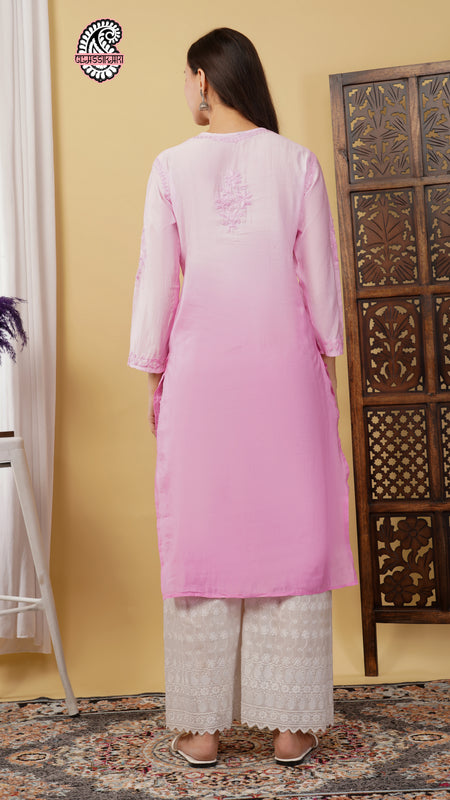CHANDERI KURTI WITH HEAVY WORK WITH FREE GIFT 💝  INSIDE