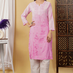 CHANDERI KURTI WITH HEAVY WORK WITH FREE GIFT 💝  INSIDE