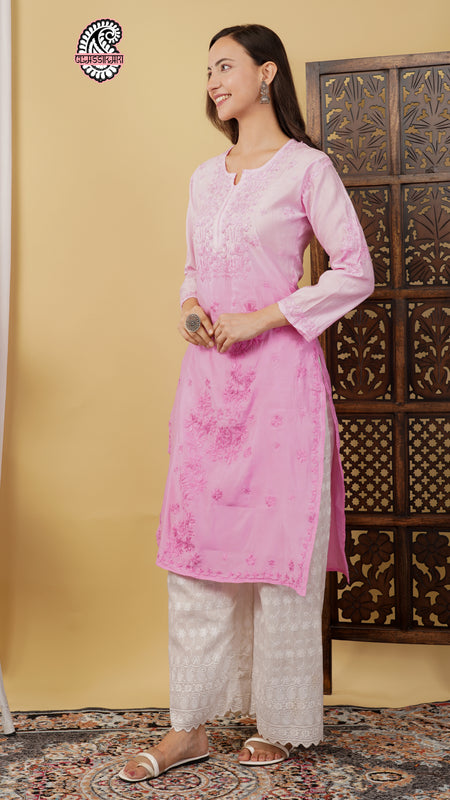 CHANDERI KURTI WITH HEAVY WORK WITH FREE GIFT 💝  INSIDE