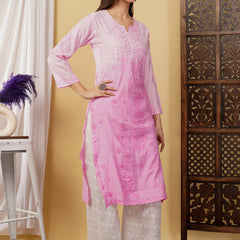 CHANDERI KURTI WITH HEAVY WORK WITH FREE GIFT 💝  INSIDE