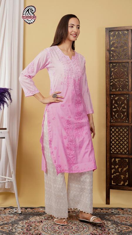 CHANDERI KURTI WITH HEAVY WORK WITH FREE GIFT 💝  INSIDE