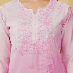CHANDERI KURTI WITH HEAVY WORK WITH FREE GIFT 💝  INSIDE