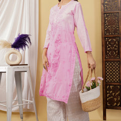 CHANDERI KURTI WITH HEAVY WORK WITH FREE GIFT 💝  INSIDE
