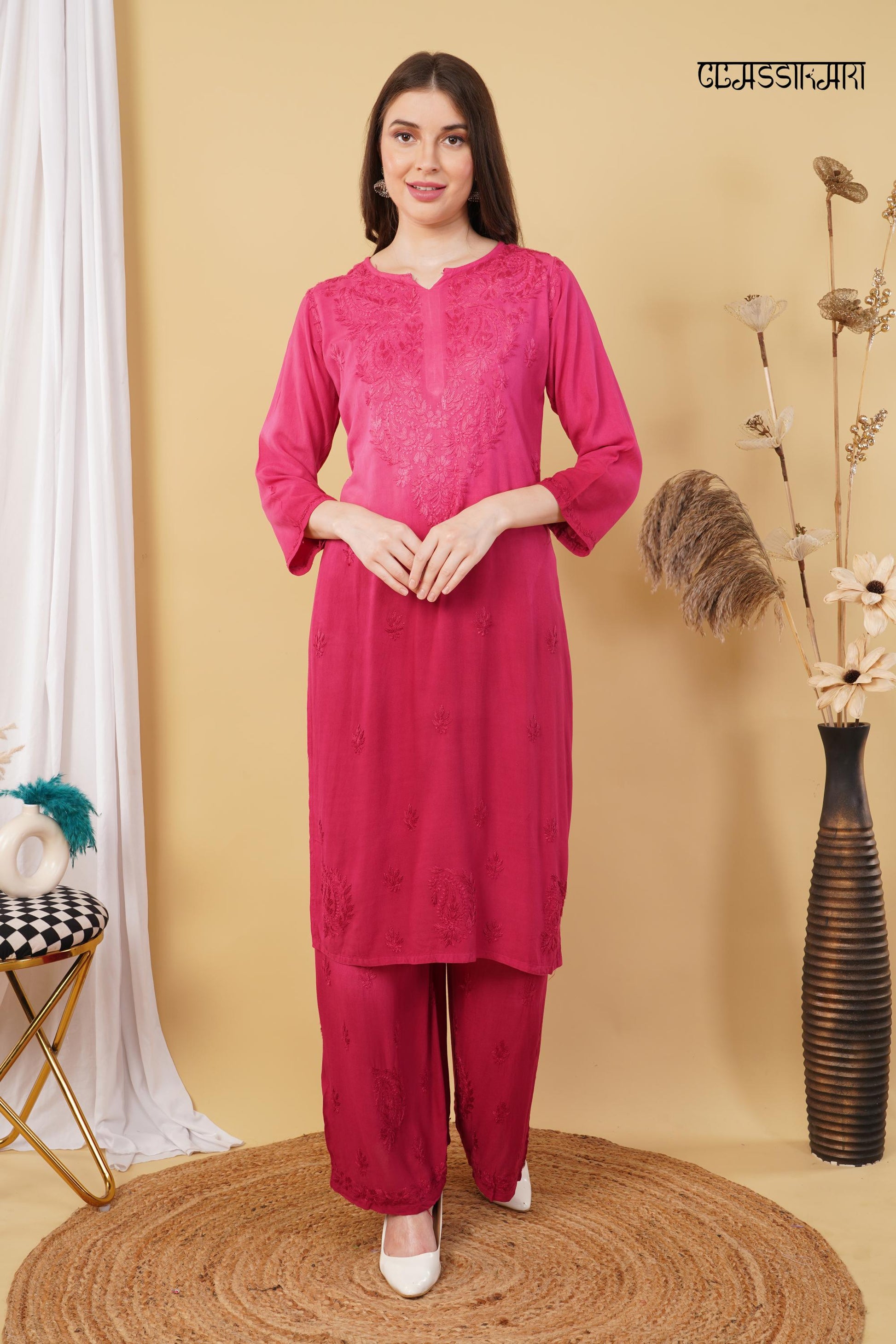 Most Comfortabe Rayon Ombrae Hand Embroidered Full Suit