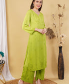 Most Comfortabe Rayon Ombrae Hand Embroidered Full Suit