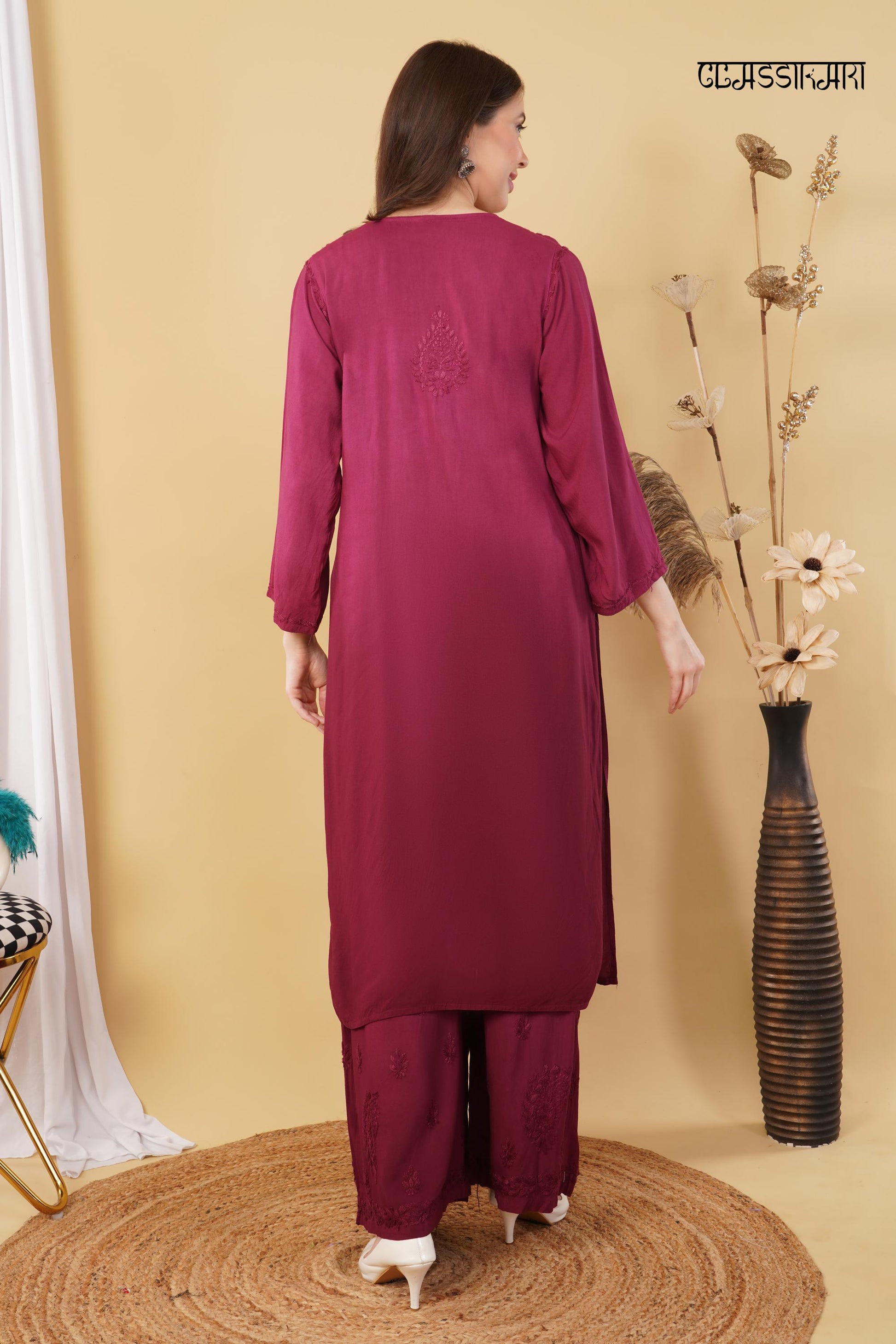 Most Comfortabe Rayon Ombrae Hand Embroidered Full Suit