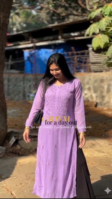 WHITE NOOR CHIKANKARI KURTI