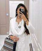 White modal embroidery full set ethenic wear