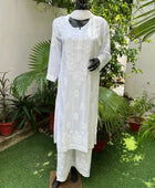 White modal embroidery full set ethenic wear