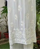 White modal embroidery full set ethenic wear