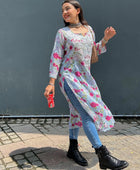 Door hand-embroidered malmal Kurti with gift💝 inside/ Door kurti