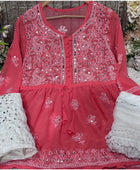 SHORT MIROR KURTI WITH SHARARA AND DUPATTA / SHORT KURTI SET