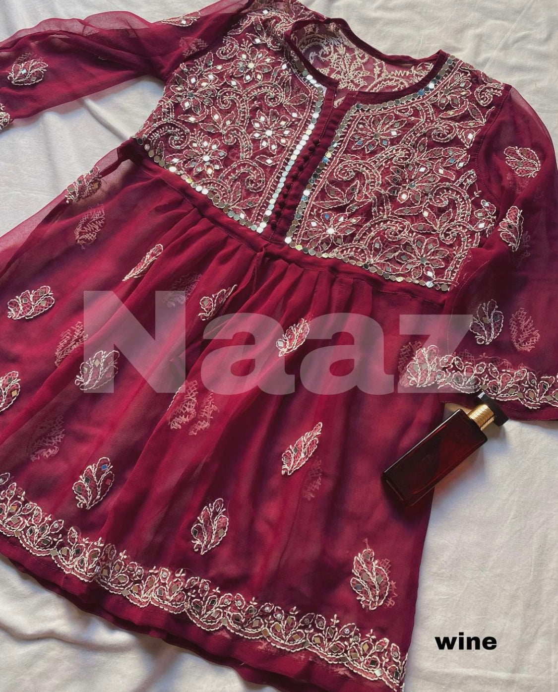 PICK ANY (2) SHORT MIROR KURTIES OF FRONT WORK