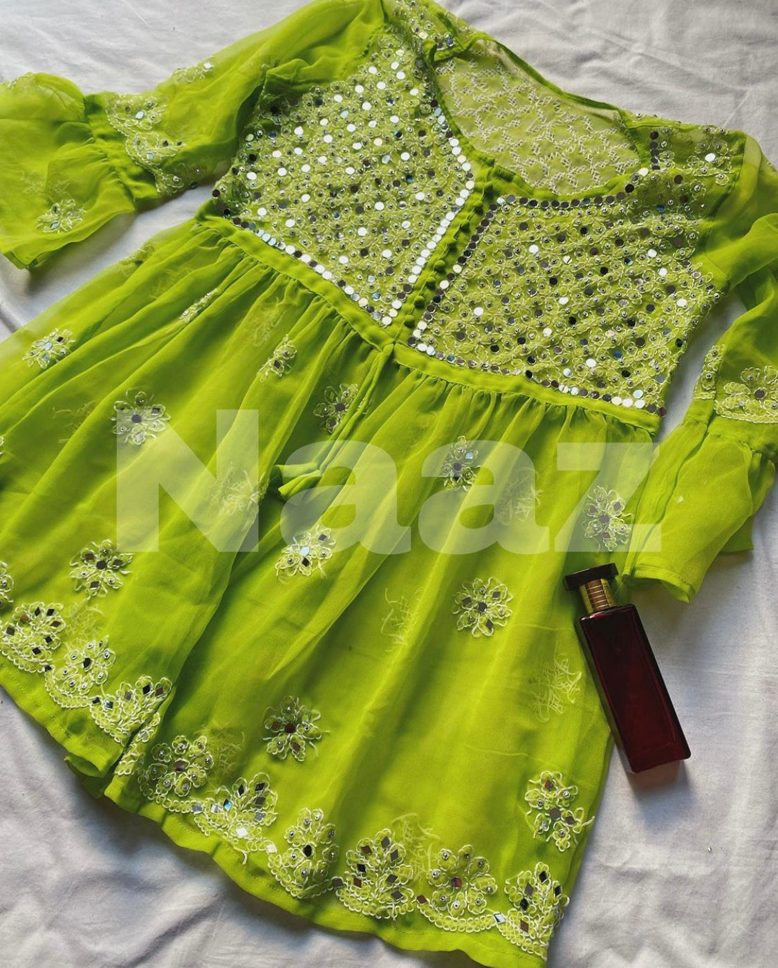 PICK ANY (2) SHORT MIROR KURTIES OF FRONT WORK