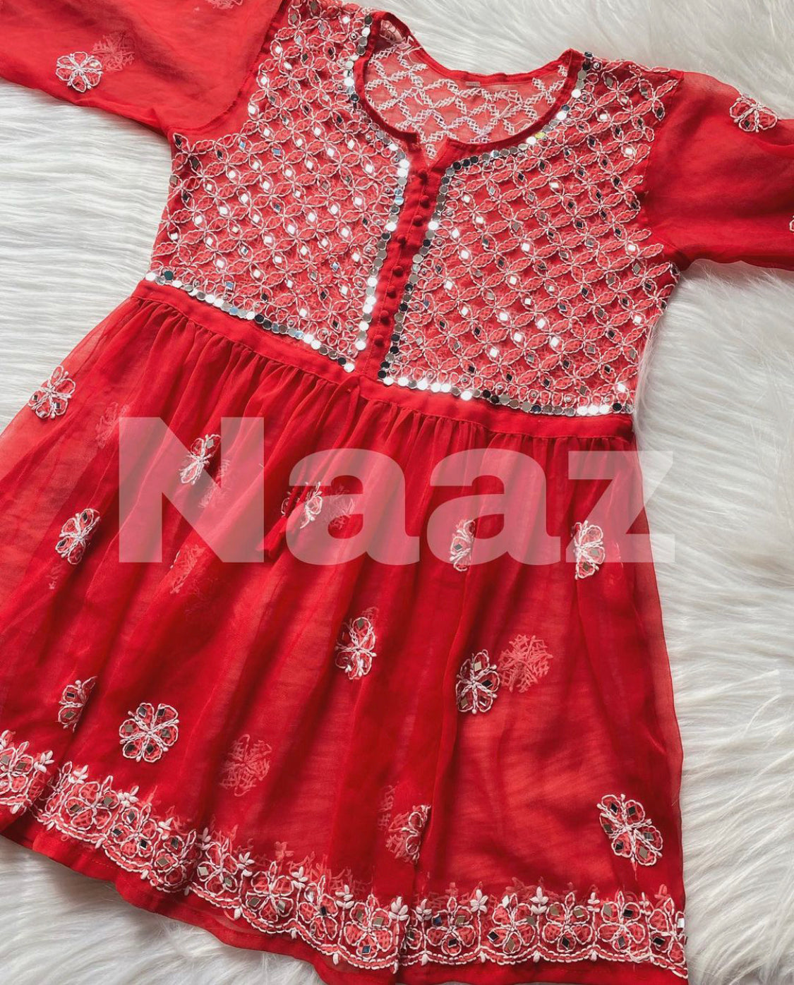 PICK ANY (2) SHORT MIROR KURTIES OF FRONT WORK