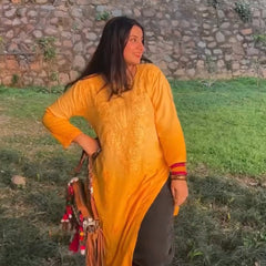 WHITE NOOR CHIKANKARI KURTI