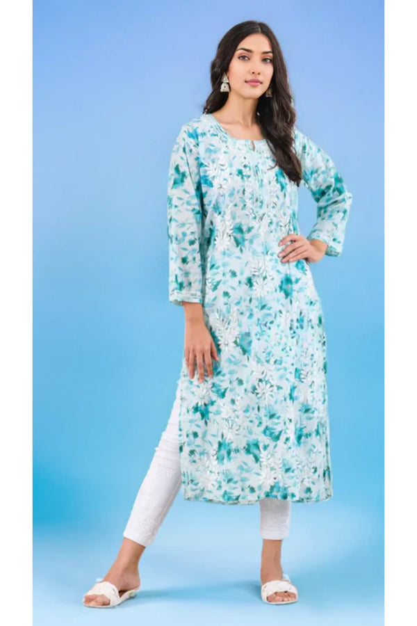 Neitra hand-embroidered malmal Kurti