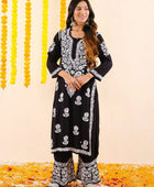 CHIKANKARI BLACK HEAVY EMBROIDERED SET