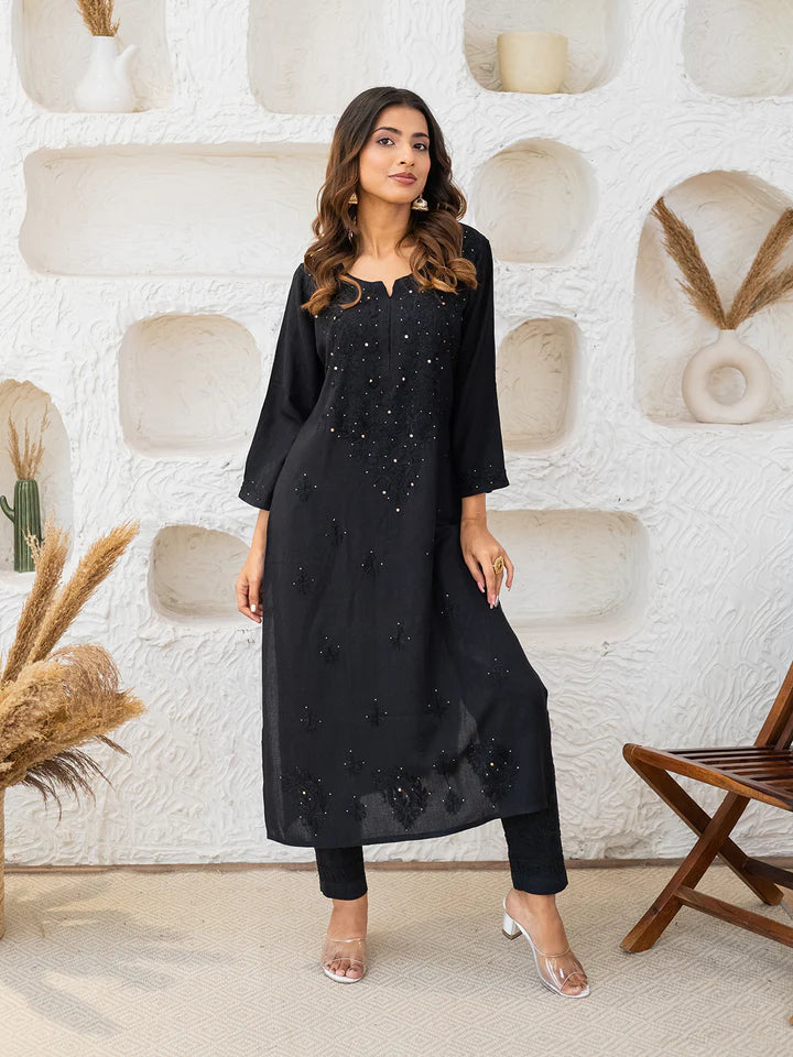 Versatile and Stylish Mukesh Embroidery in Rayon Kurti with Free Gift 💝 Inside