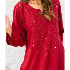 Versatile and Stylish Mukesh Embroidery in Rayon Kurti with Free Gift 💝 Inside