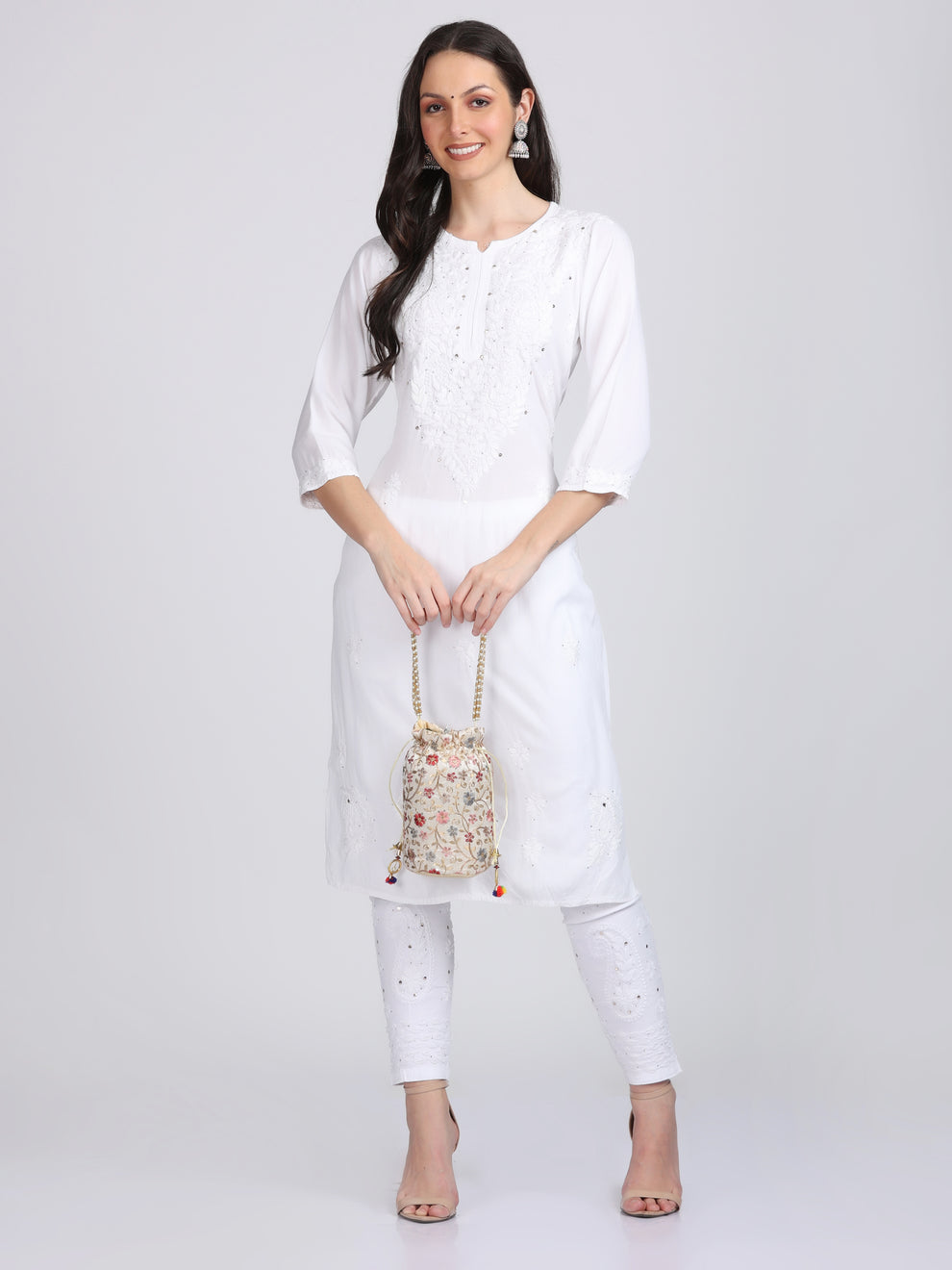 Versatile and Stylish Mukesh Embroidery in Rayon Kurti With Free Gift 💝 Inside