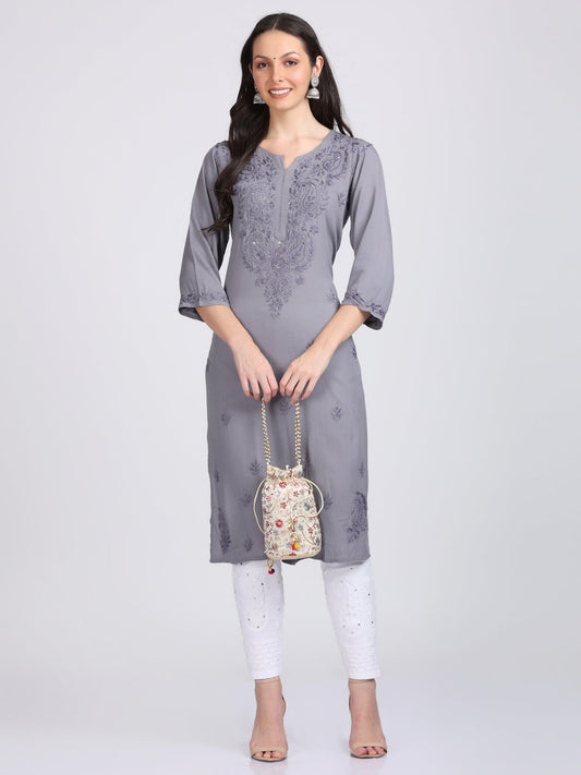 Versatile and Stylish Mukesh Embroidery in Rayon Kurti With Free Gift 💝 Inside