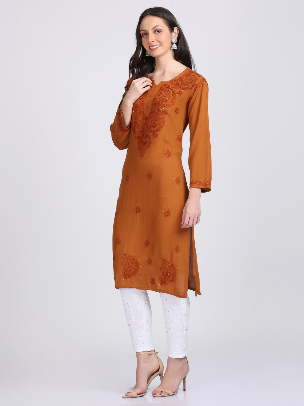 Versatile and Stylish Mukesh Embroidery in Rayon Kurti with Free Gift 💝 Inside