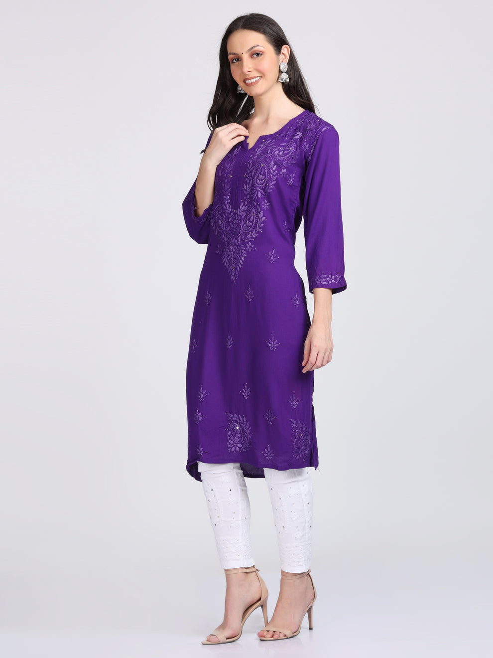 Versatile and Stylish Mukesh Embroidery in Rayon Kurti with Free Gift 💝 Inside