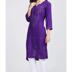 Versatile and Stylish Mukesh Embroidery in Rayon Kurti With Free Gift 💝 Inside