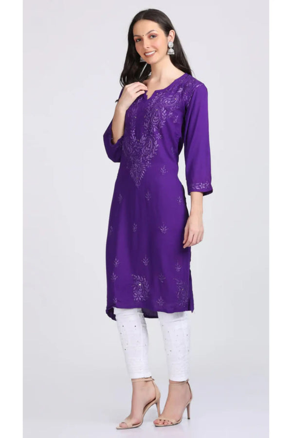 Versatile and Stylish Mukesh Embroidery in Rayon Kurti With Free Gift 💝 Inside