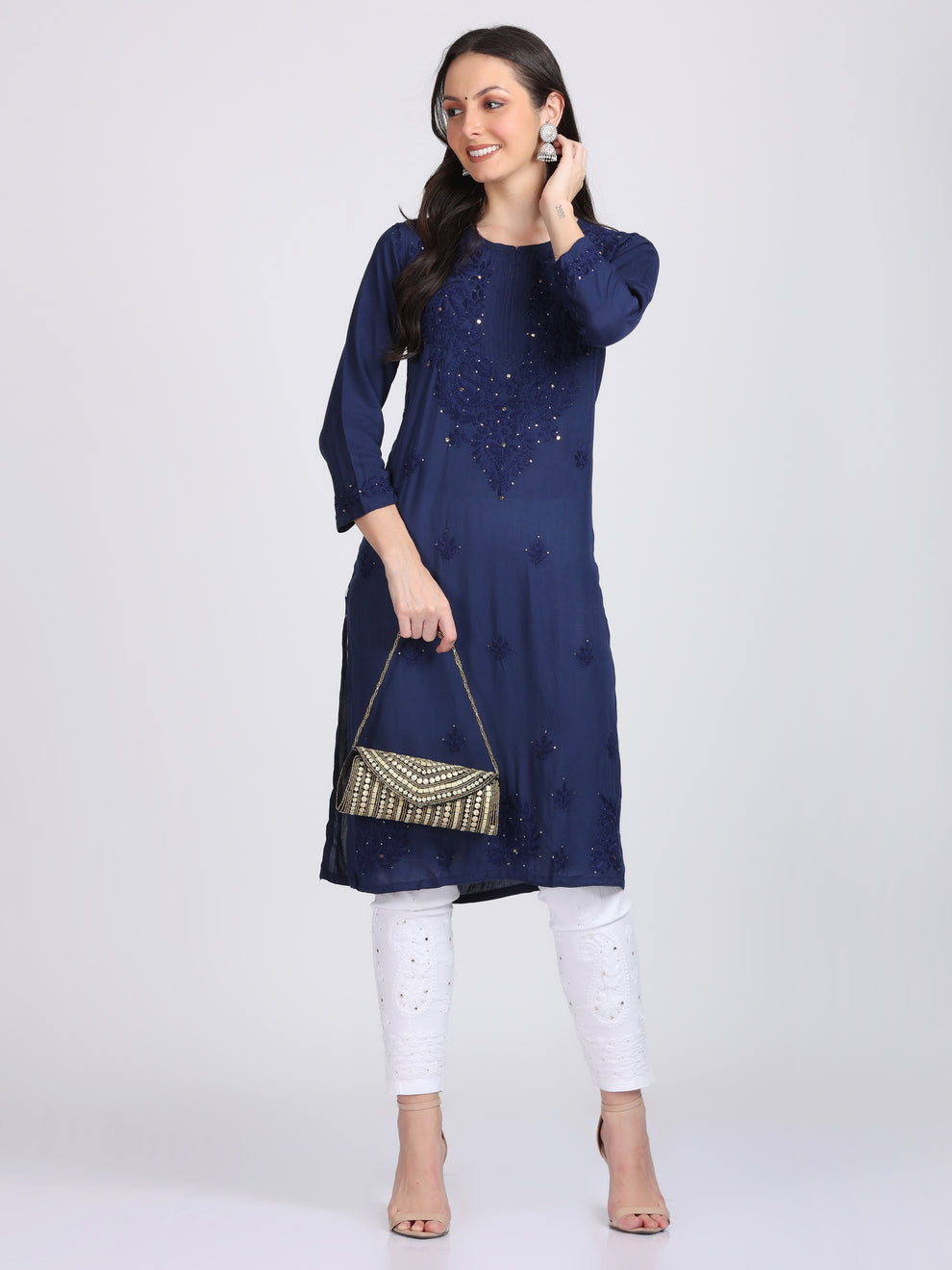 Versatile and Stylish Mukesh Embroidery in Rayon Kurti with Free Gift 💝 Inside