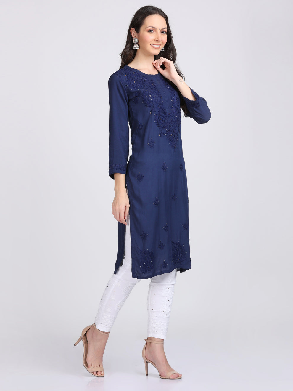 Versatile and Stylish Mukesh Embroidery in Rayon Kurti with Free Gift 💝 Inside