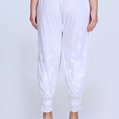 Chikankari Hand-Embroidered Afgani Pant With Both Side Pockets/ lucknawi pant