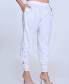 Chikankari Hand-Embroidered Afgani Pant With Both Side Pockets/ lucknawi pant