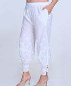 Chikankari Hand-Embroidered Afgani Pant With Both Side Pockets/ lucknawi pant