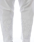 Chikankari Machine-Embroidered Lycra Stretchable Pant With Both Side Pockets/machine pant