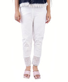 Chikankari Hand-Embroidered Lycra Stretchable Pant With Both Side Pockets