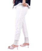 Chikankari Hand-Embroidered Lycra Stretchable Pant With Both Side Pockets