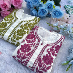 CHANDERI CO-ORD SET WITH  COLOUR THREAD WITH FREE GIFT 💝  INSIDE