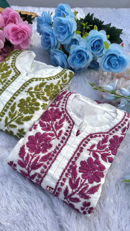 CHANDERI CO-ORD SET WITH  COLOUR THREAD WITH FREE GIFT 💝  INSIDE
