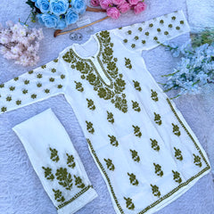 CHANDERI CO-ORD SET WITH  COLOUR THREAD WITH FREE GIFT 💝  INSIDE