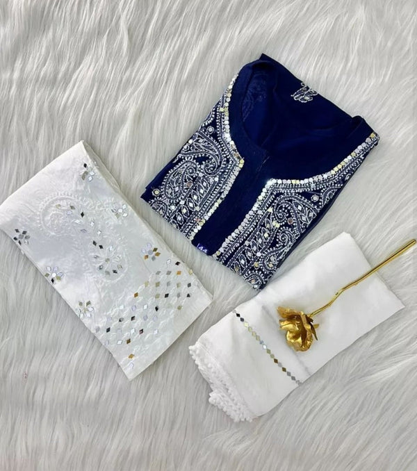 GALA BOOTI KURTI WITH SHARARA WITH DUPATTA