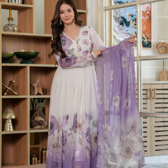 FLORAL TRENDING ANARKALI WITH KARDAL WORK