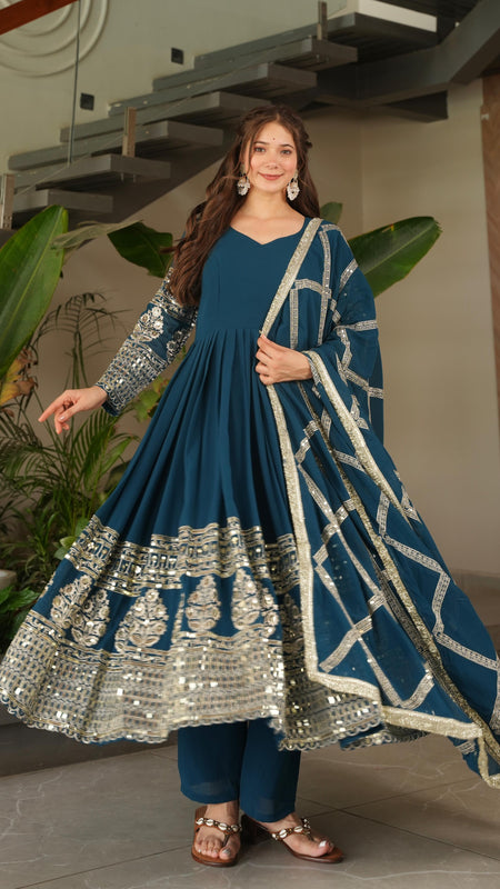 Elegant Heavy Embroidered Sequence Work Set