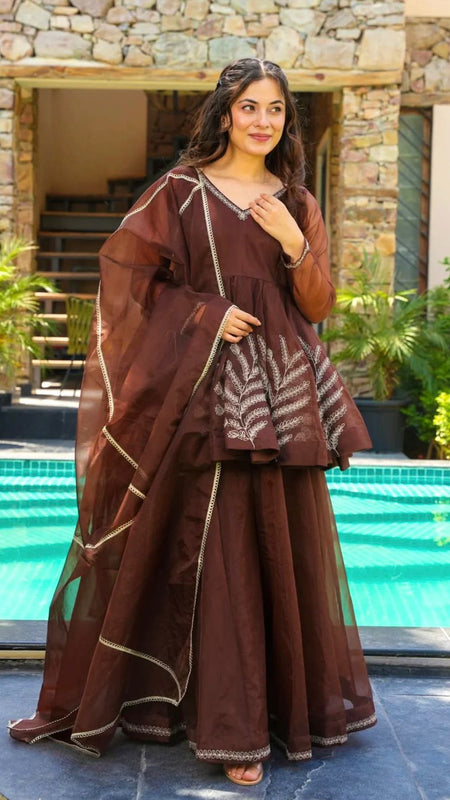 Beautiful Designer Set Witb Elegant Coding Embroidered Work