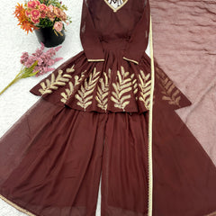 Beautiful Designer Set Witb Elegant Coding Embroidered Work