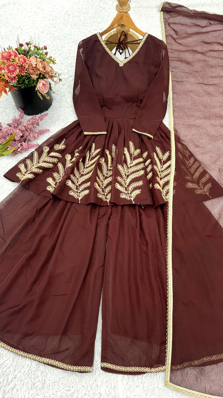 Beautiful Designer Set Witb Elegant Coding Embroidered Work